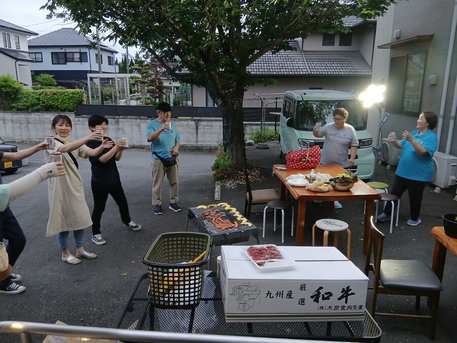 熊本県での出張バーベキューの様子（手ぶらBBQ）